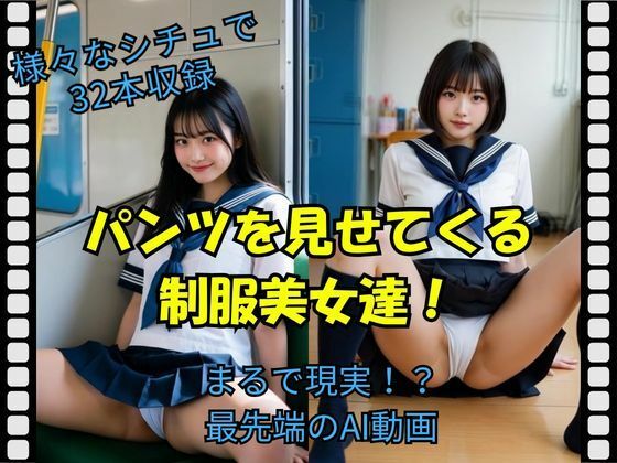 パンツを見せてくる制服美女達！【Pochi-Pochi】