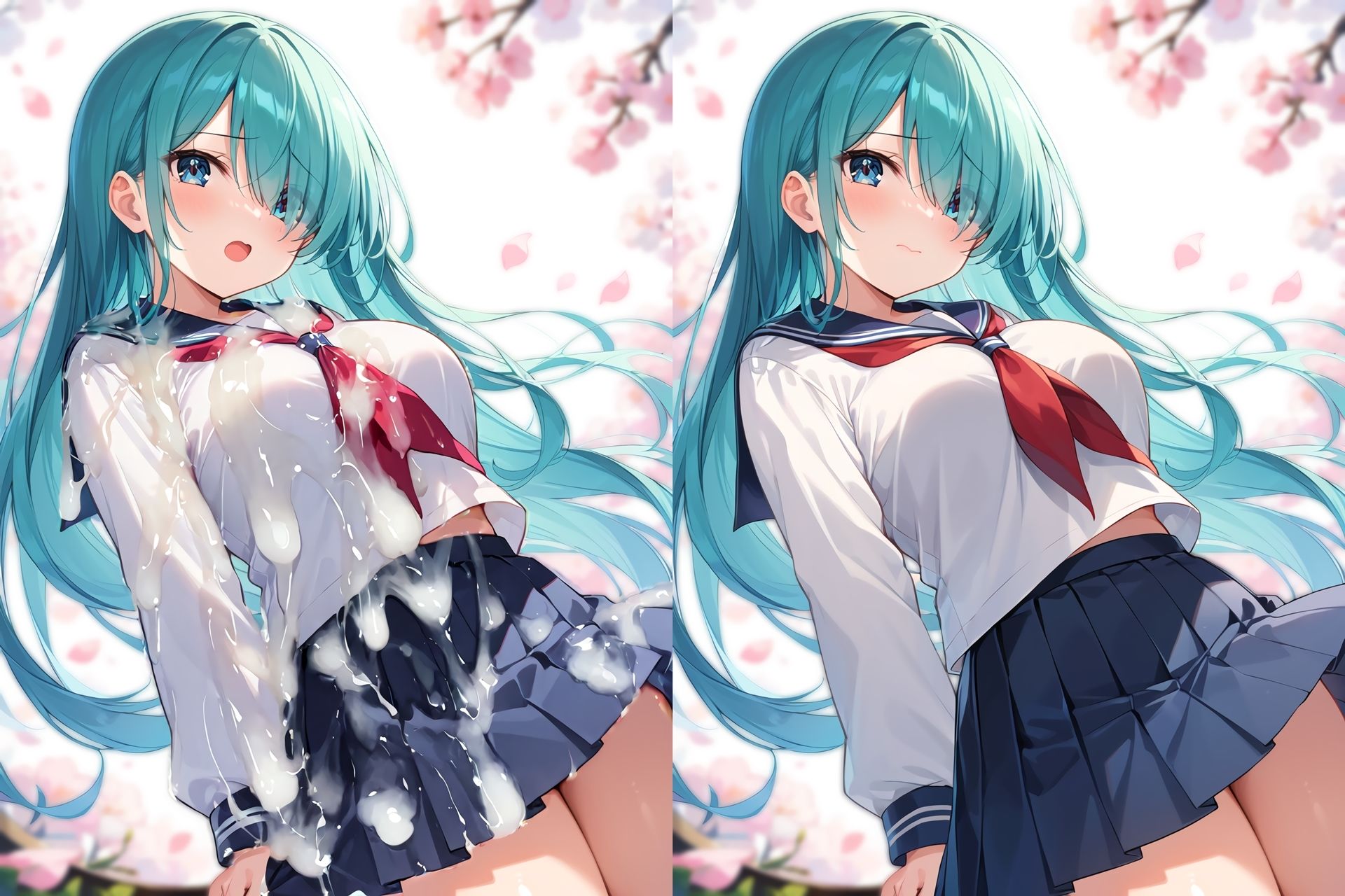 セーラー服ぶっかけ無洗浄CG集_0