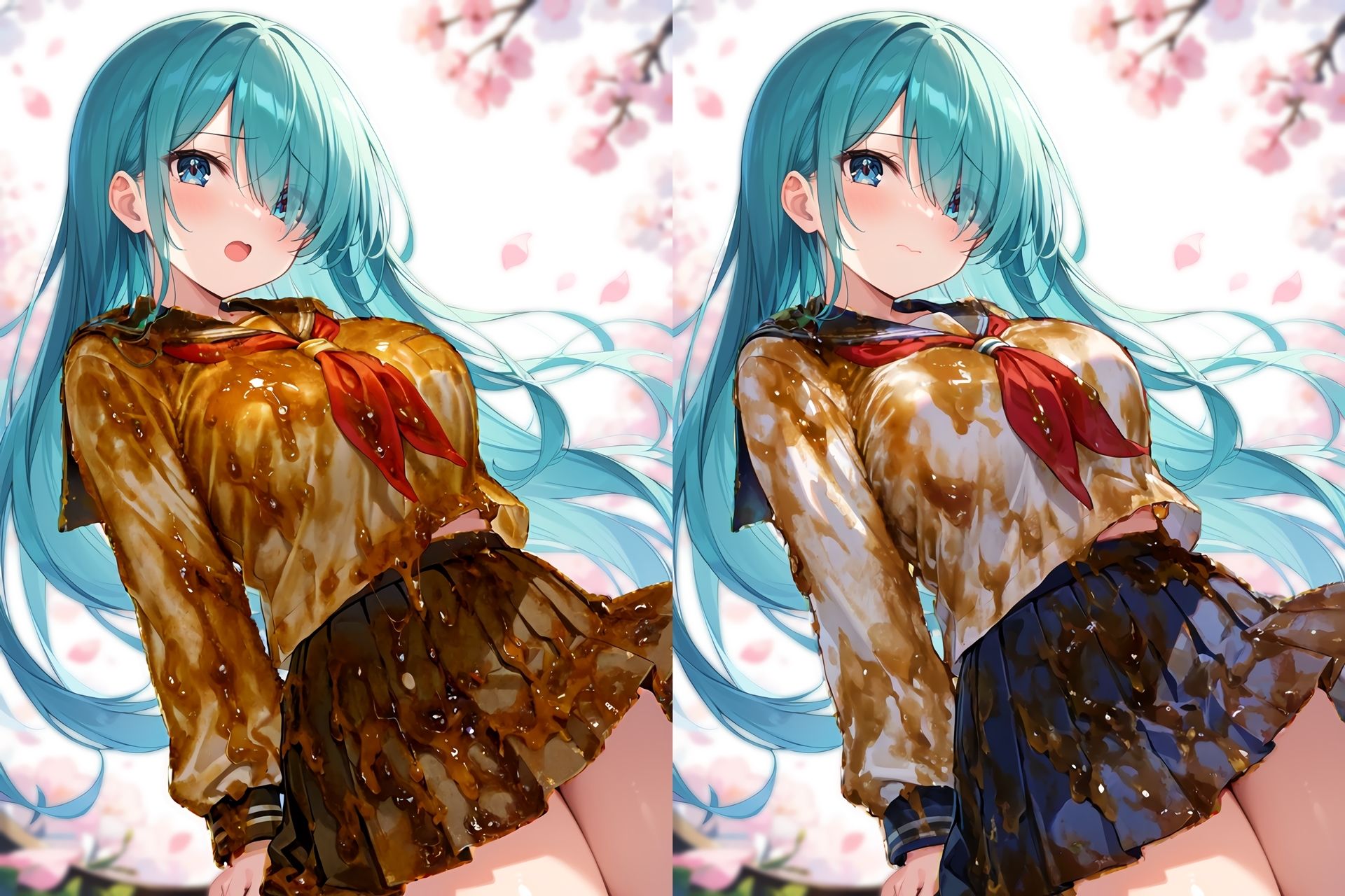 セーラー服ぶっかけ無洗浄CG集_1