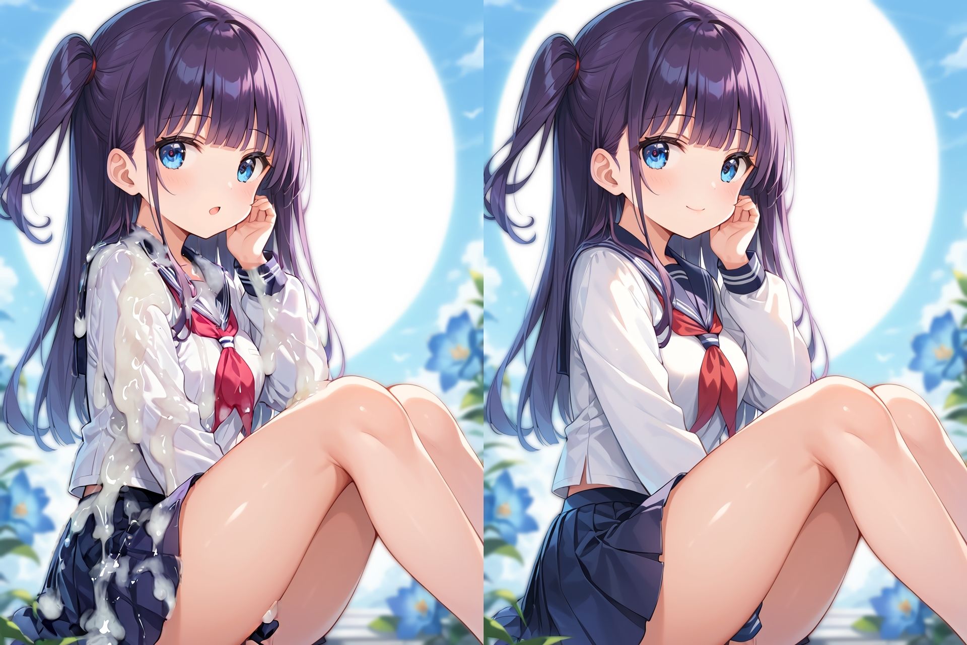 セーラー服ぶっかけ無洗浄CG集_2