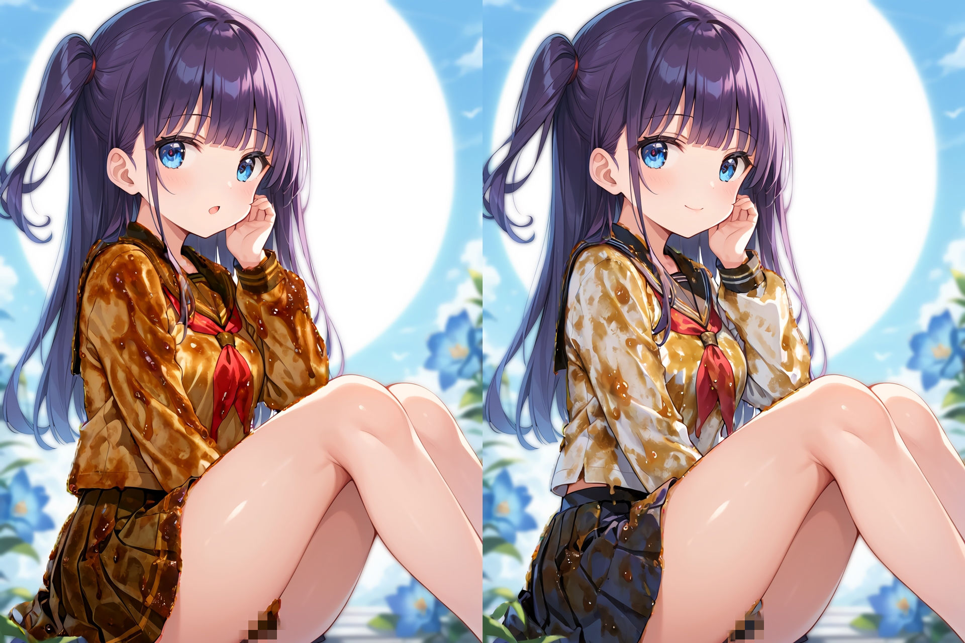 セーラー服ぶっかけ無洗浄CG集_3