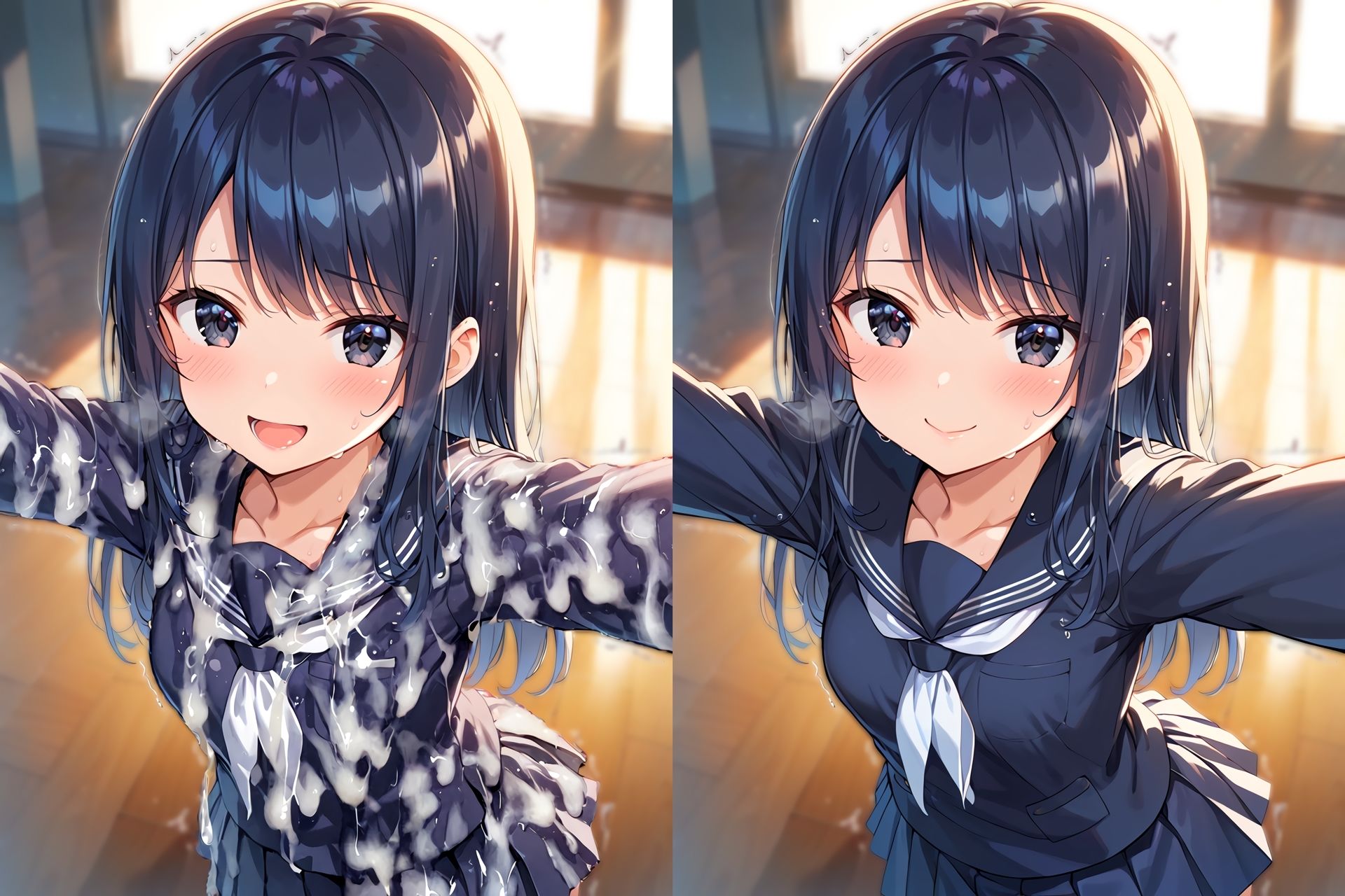 セーラー服ぶっかけ無洗浄CG集_4