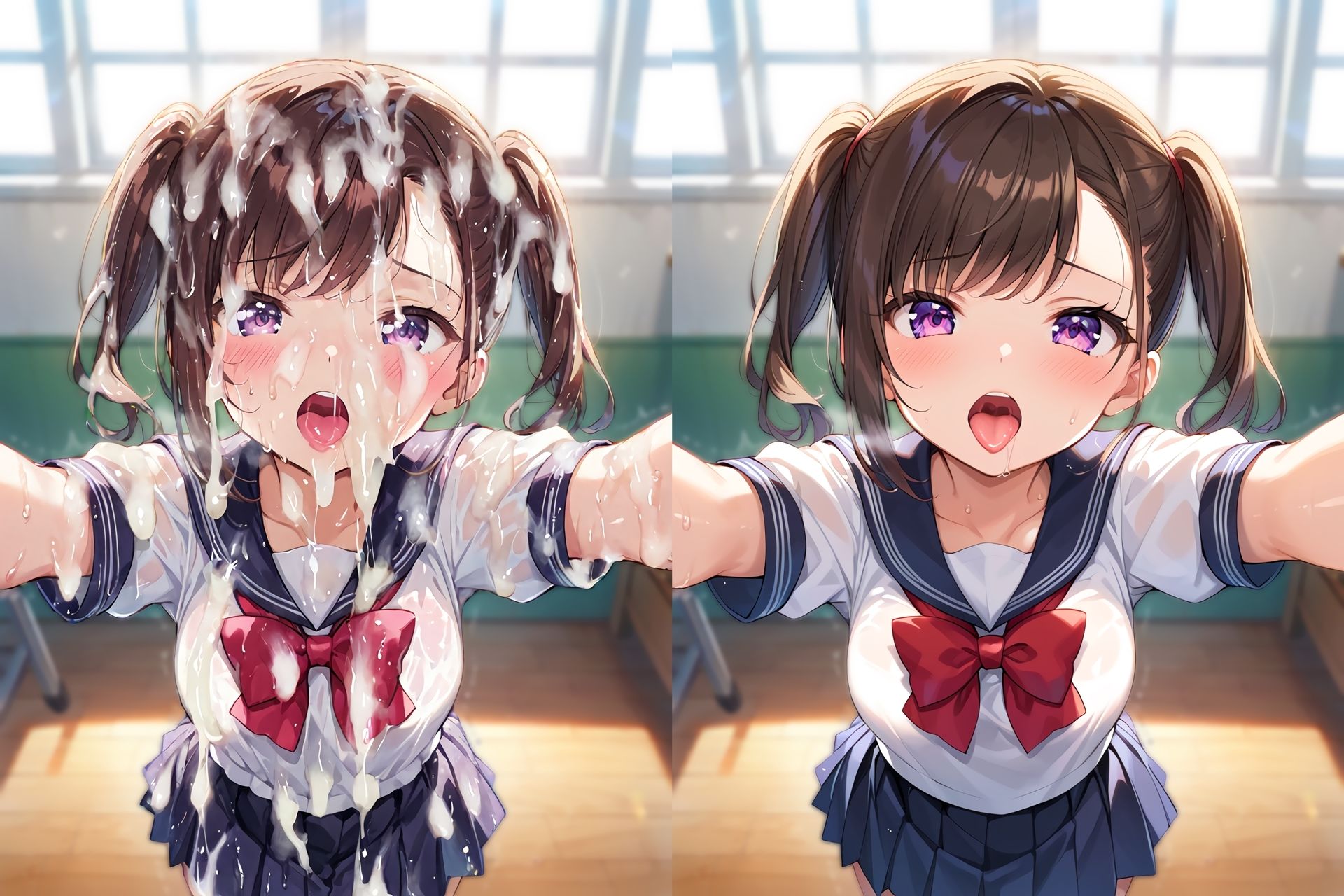 セーラー服ぶっかけ無洗浄CG集_6