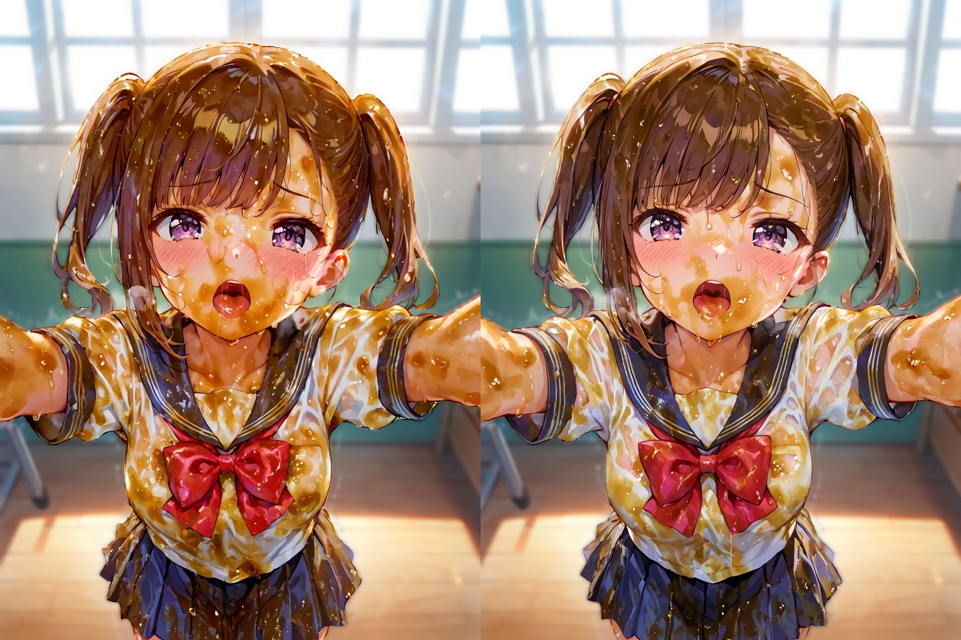 セーラー服ぶっかけ無洗浄CG集_7