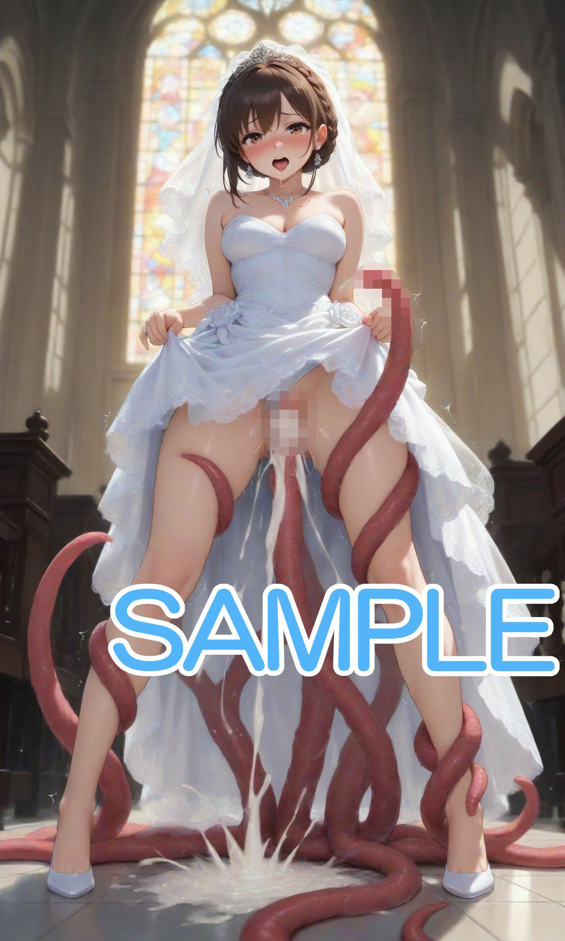 触手とウェディングドレスな女の子 画像7