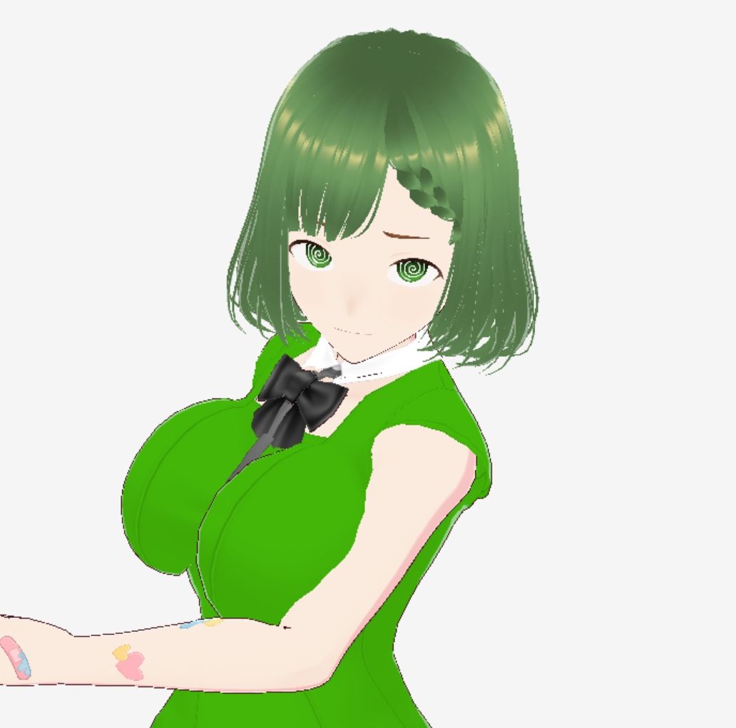 緑色の髪の毛と洋服を着たお姉さん(セリフなし 3DCGモデル イラスト集)【無料試聴】 30 緑色の髪の毛と洋服を着たお姉さん(セリフなし 3DCGモデル イラスト集) 画像2
