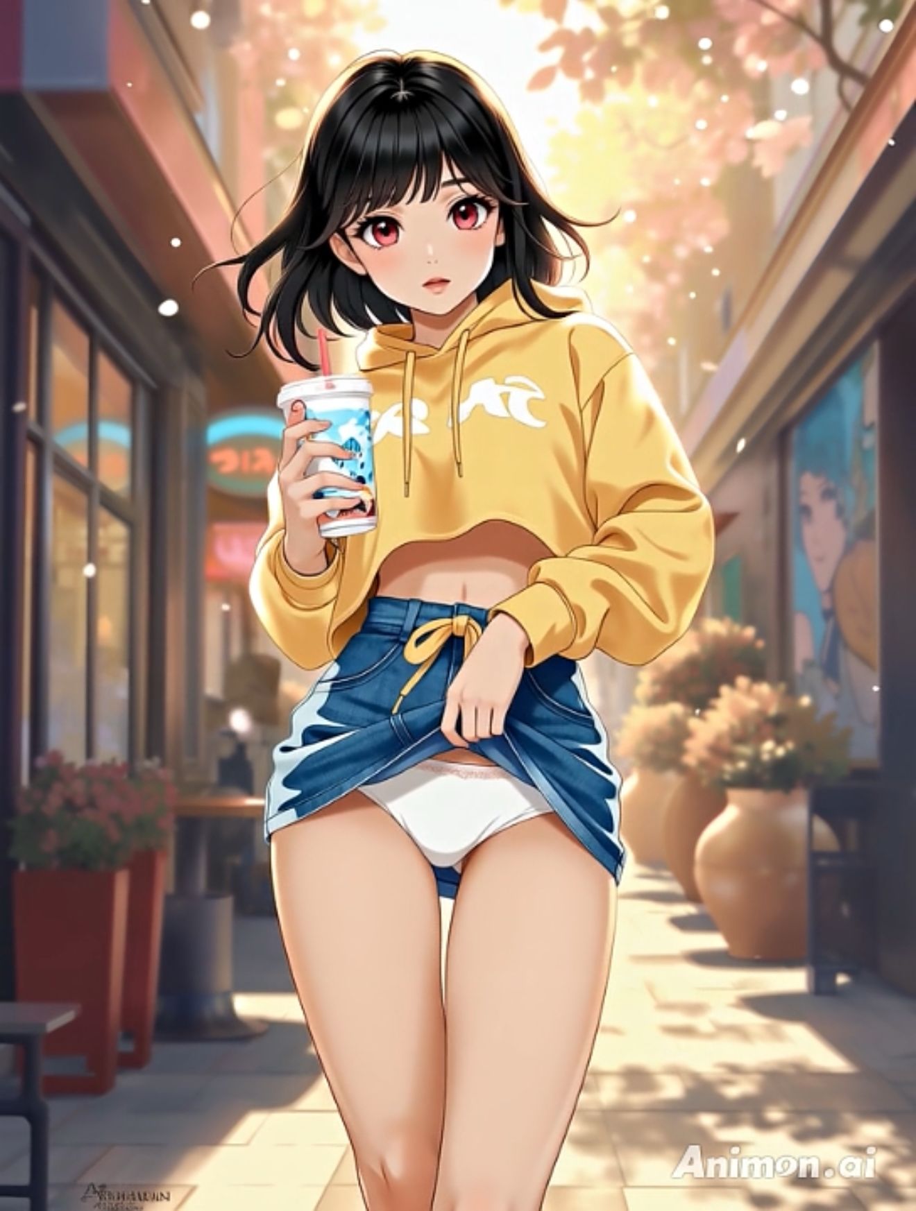 【アニメ3分58秒】ひたすらミニスカめくって生パンツ！ミニスカートや短パンを着たギャルさん30名以上がパンティーを見せようとしてくれます！白色、青色、桃色、黒色・・・十人十色！大胆な女の子から、ツンデレでほとんど見せてくれない女の子まで！ 画像1