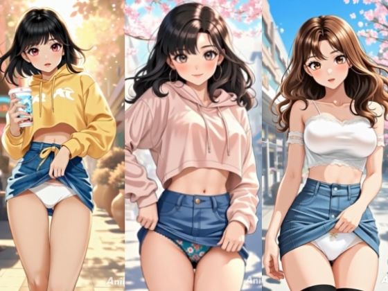 【アニメ3分58秒】ひたすらミニスカめくって生パンツ！ミニスカートや短パンを着たギャルさん30名以上がパンティーを見せようとしてくれます！白色、青色、桃色、黒色・・・十人十色！大胆な女の子から、ツンデレでほとんど見せてくれない女の子まで！ 画像4