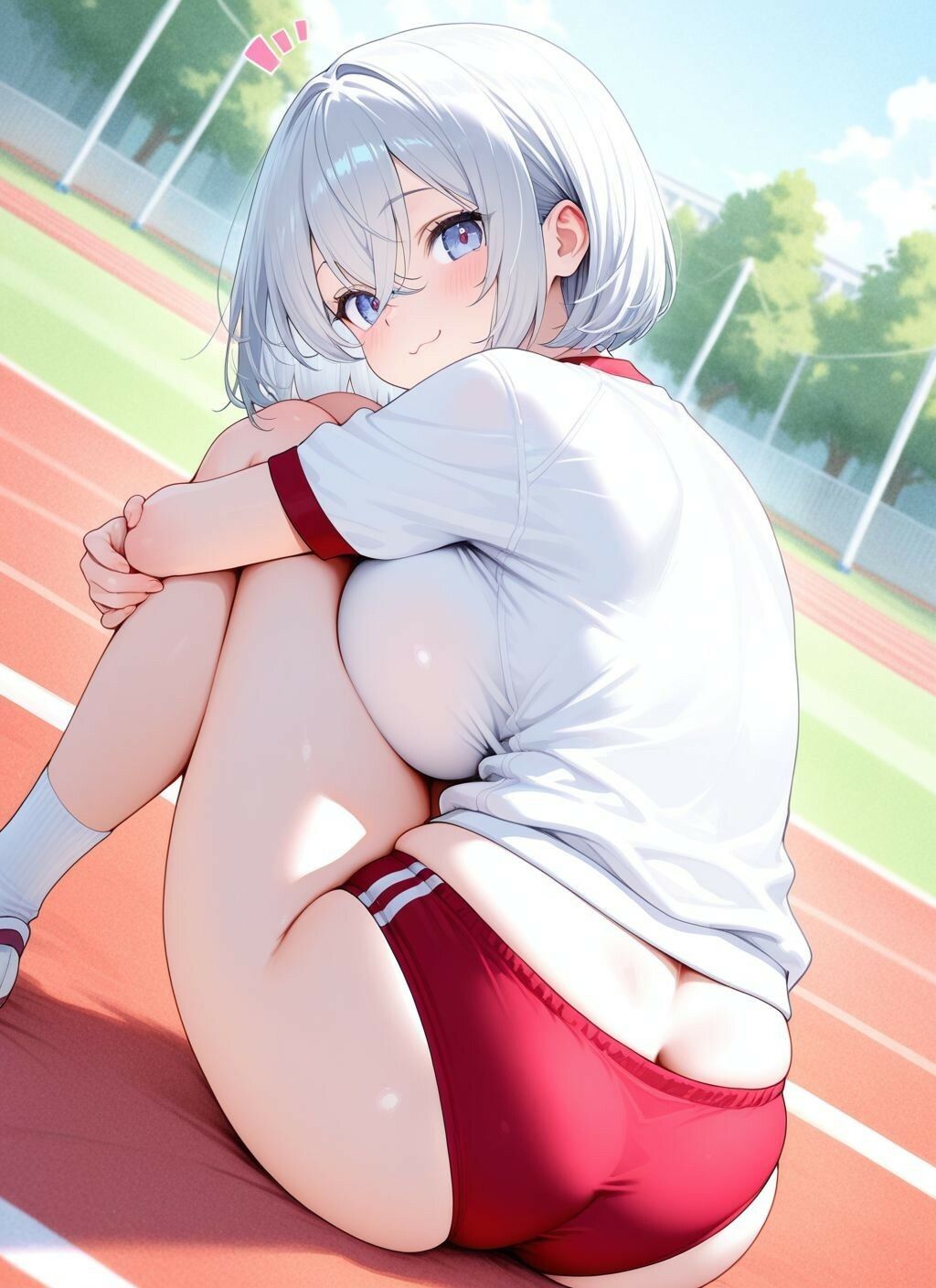 【500枚】汗で濡れた体操服から透ける肉感ボディに本能が抗えないっ！ 画像1