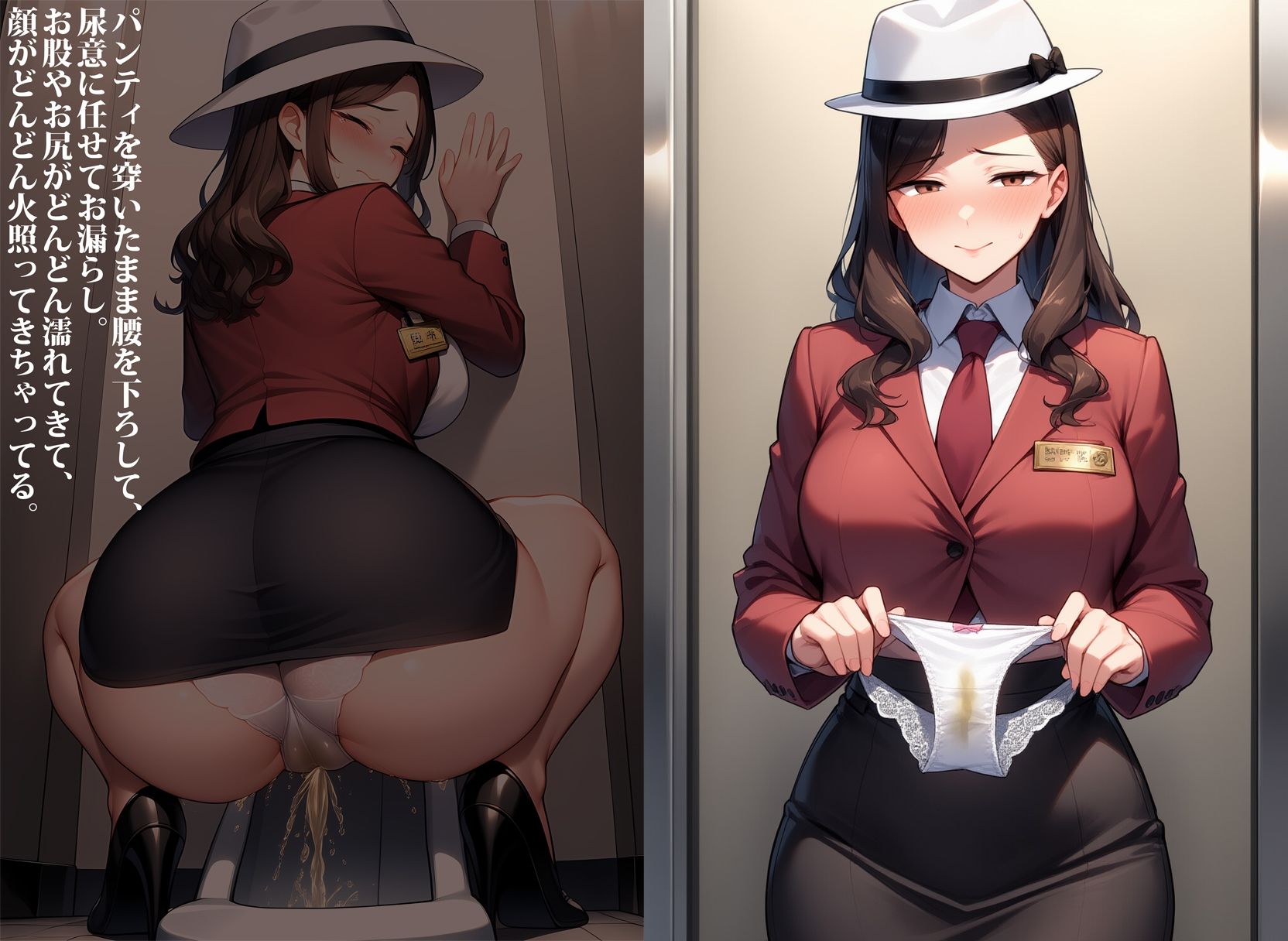 母娘エレベーターガール・お漏らし性奉仕 画像1