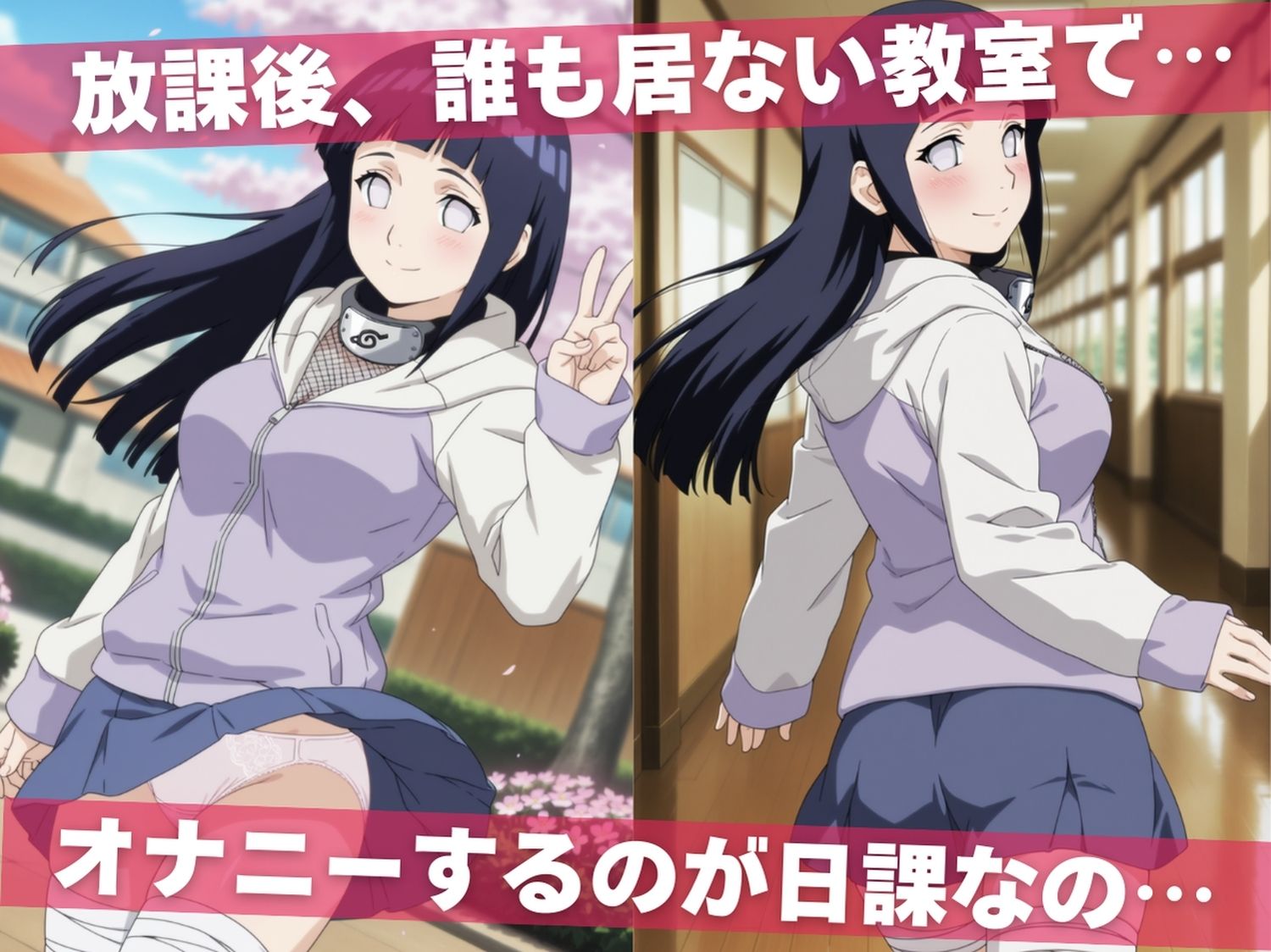 オナニー覗かれ、寝取られて  N●RUTO 〜 学校編 〜 おじさんに暴かれた秘密 画像1