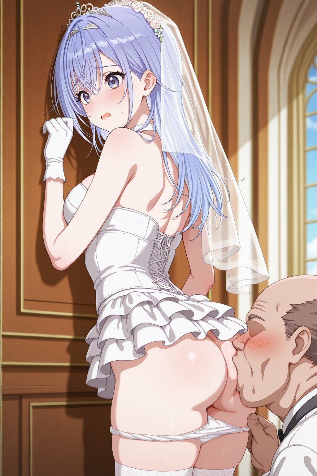 鈴木○那 ウェディングドレスでキモおじ強●性接待 画像4