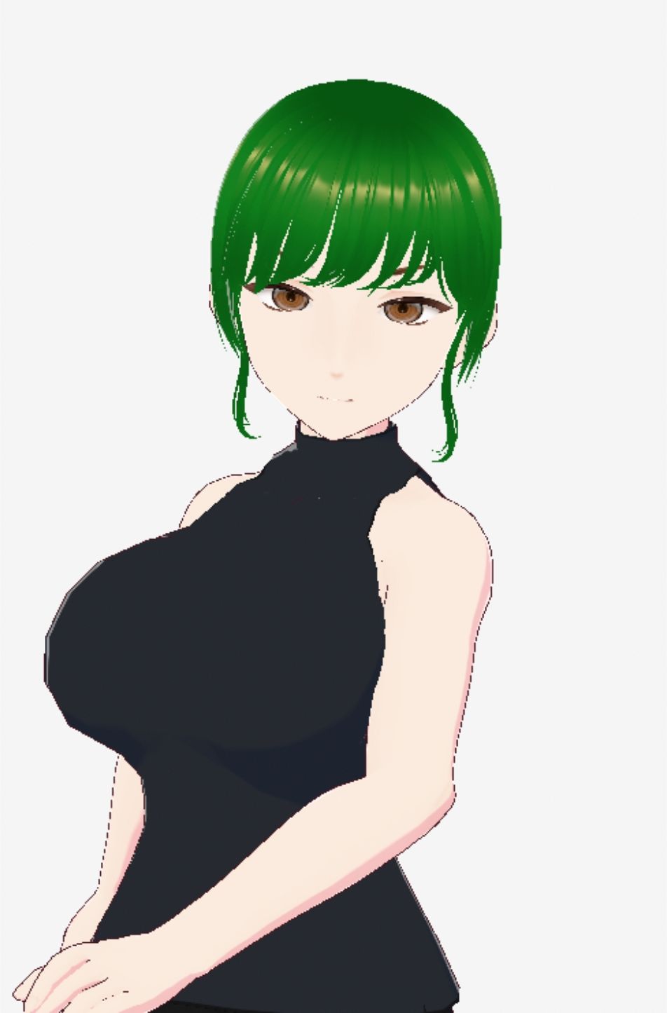 グリーンヘアーのツンデレ美女（セリフなし  3DCGモデル  イラスト集） 画像5