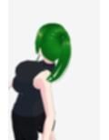 グリーンヘアーのツンデレ美女（セリフなし  3DCGモデル  イラスト集）