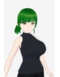 グリーンヘアーのツンデレ美女（セリフなし  3DCGモデル  イラスト集）
