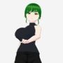 グリーンヘアーのツンデレ美女（セリフなし  3DCGモデル  イラスト集）