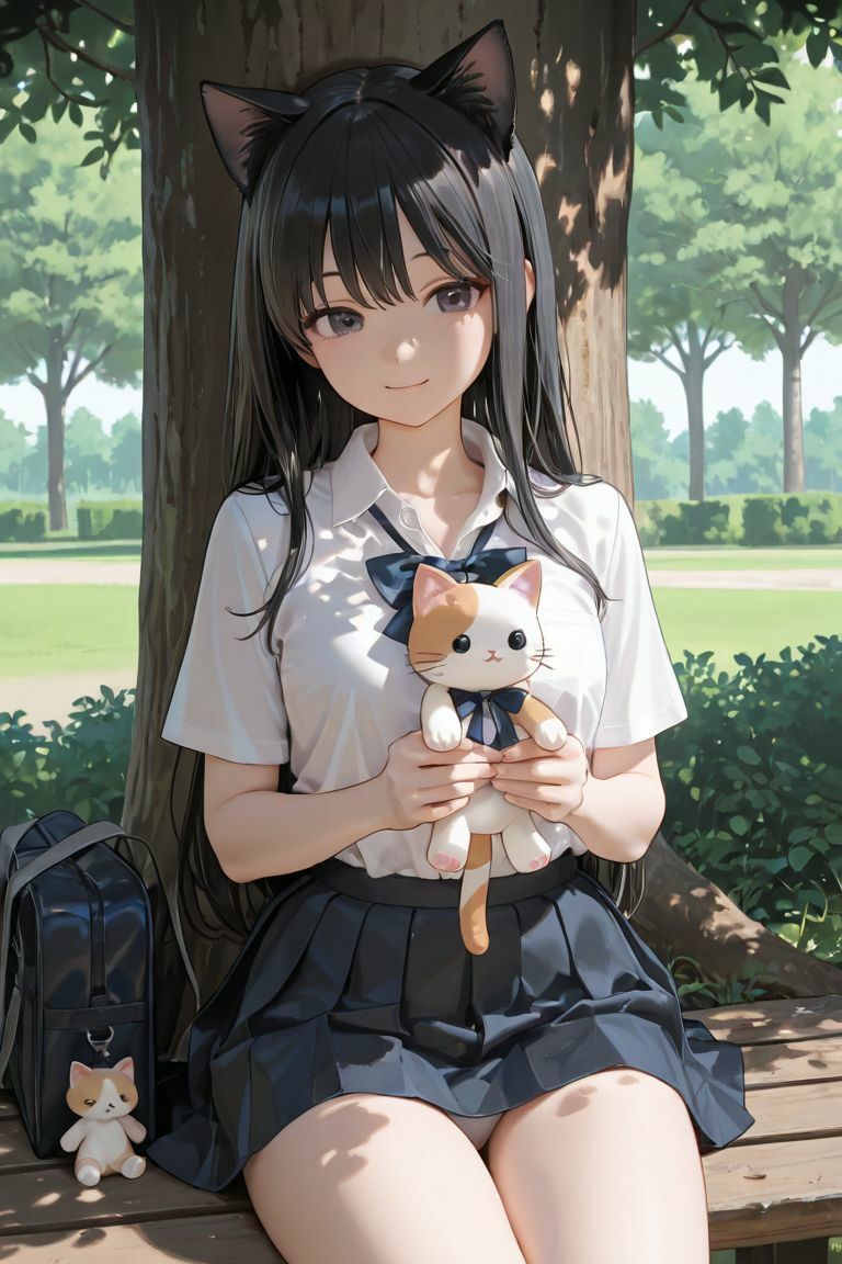 猫耳JKと木の下で 画像1