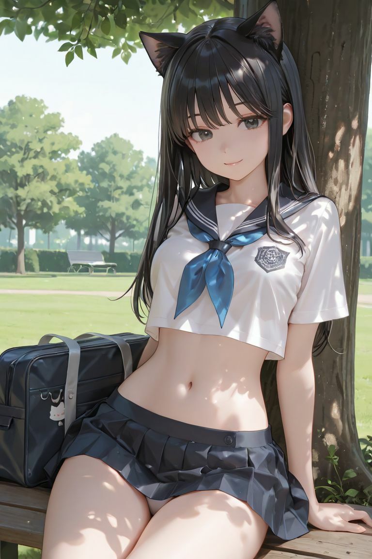 猫耳JKと木の下で 画像5