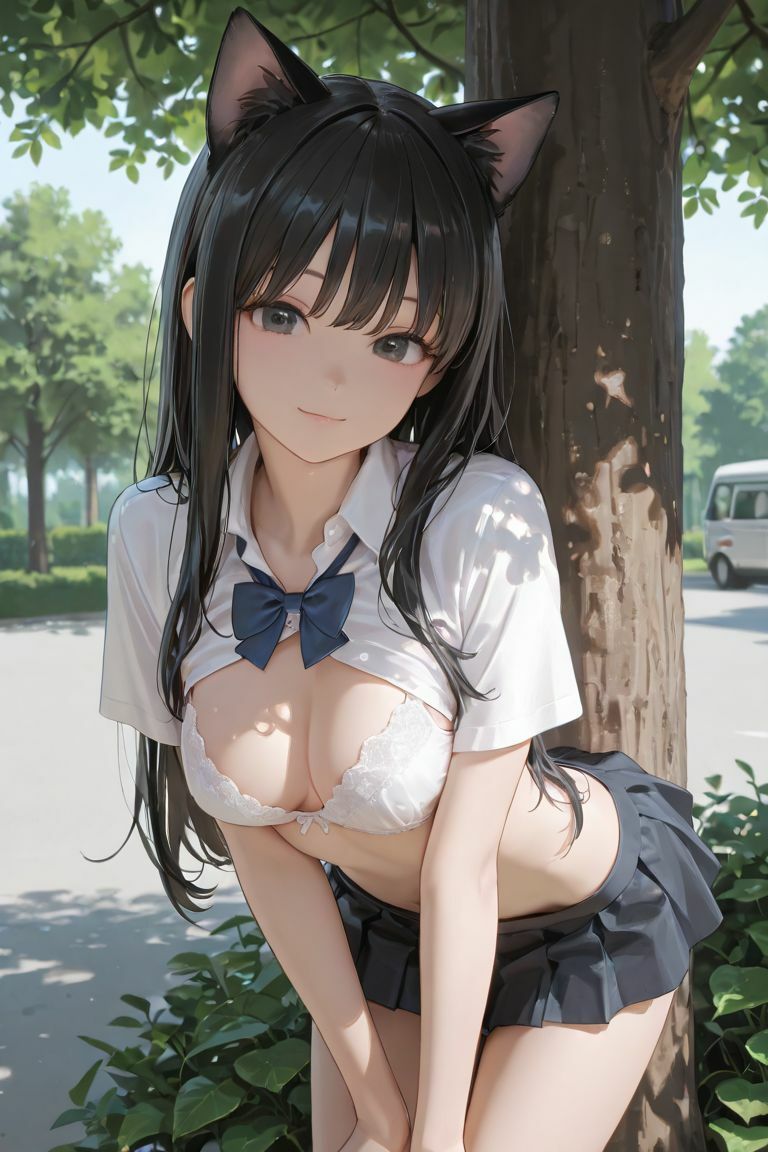 猫耳JKと木の下で 画像6