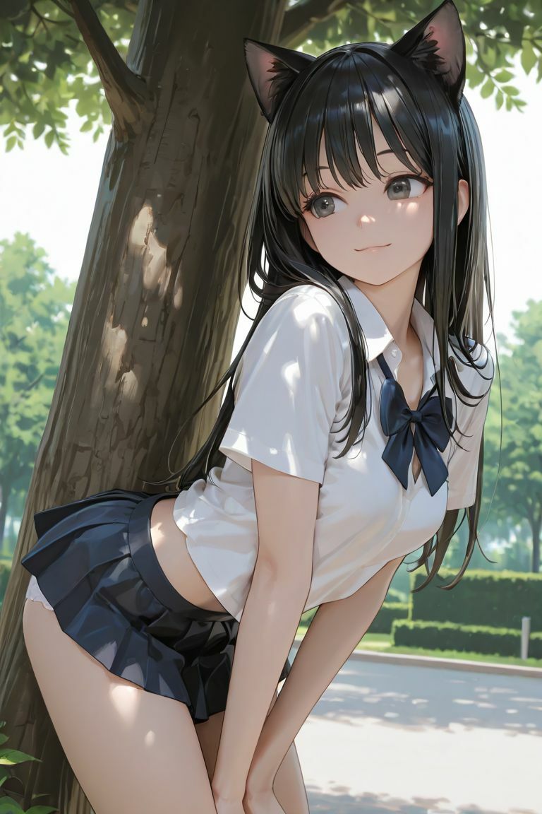 猫耳JKと木の下で 画像7