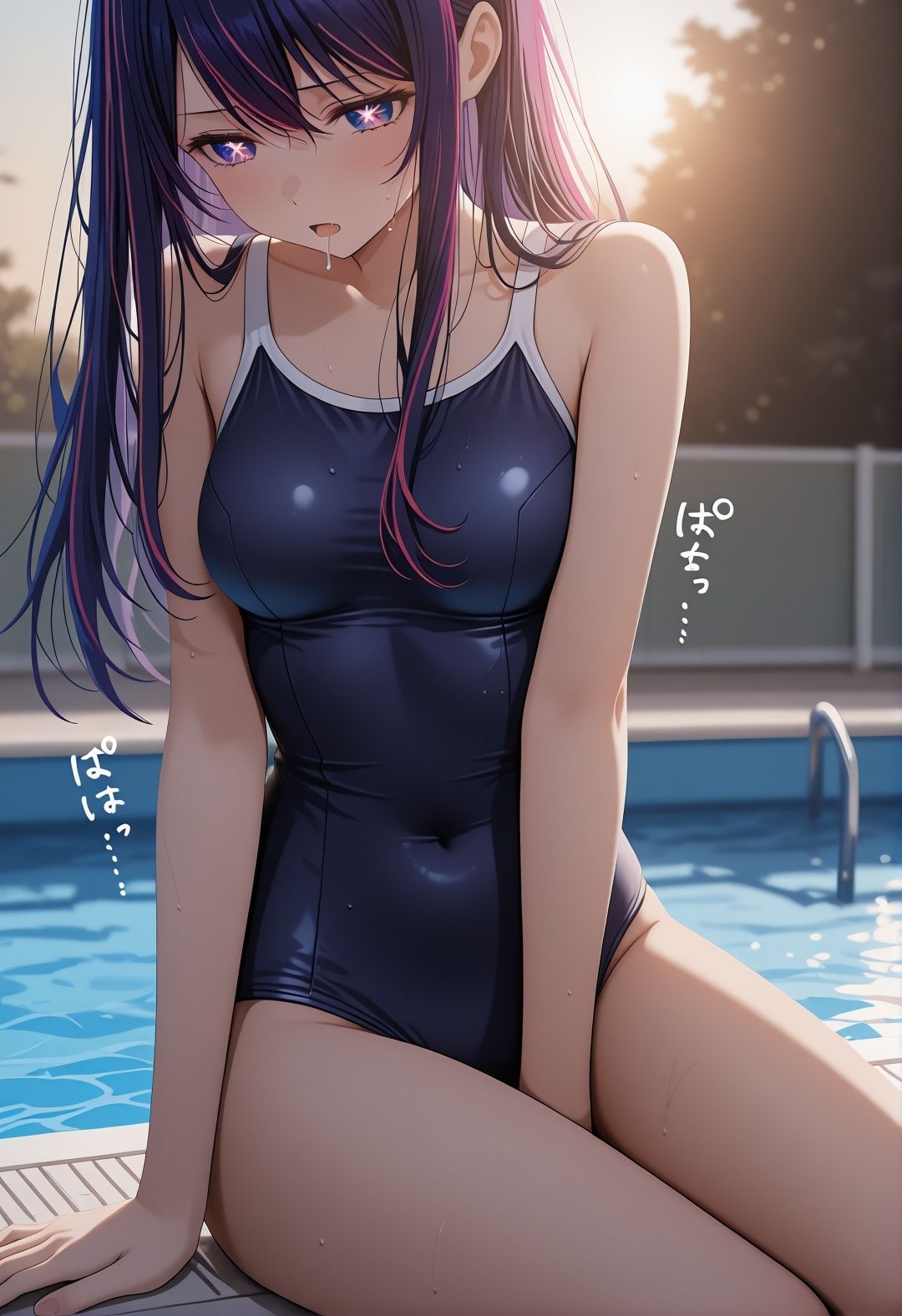 【エロ漫画】推しの〇 星野〇イが学園で犯●れる 制服競泳水着凌●中出し堕ちCG集6