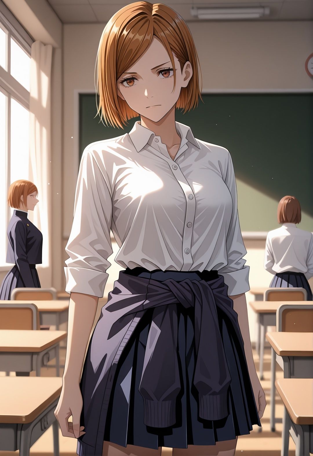 呪術◯戦釘崎野◯薇催●学園プール露出凌●パロディ 制服パンチラとスク水ぶっかけ満載CG集 サンプル1