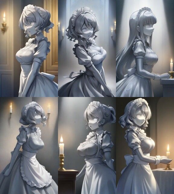 地下室の石化メイドさん_0