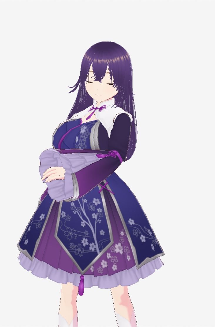 和柄の洋風ドレスの巨乳美女（セリフなし  3DCGモデル  イラスト集） 画像3