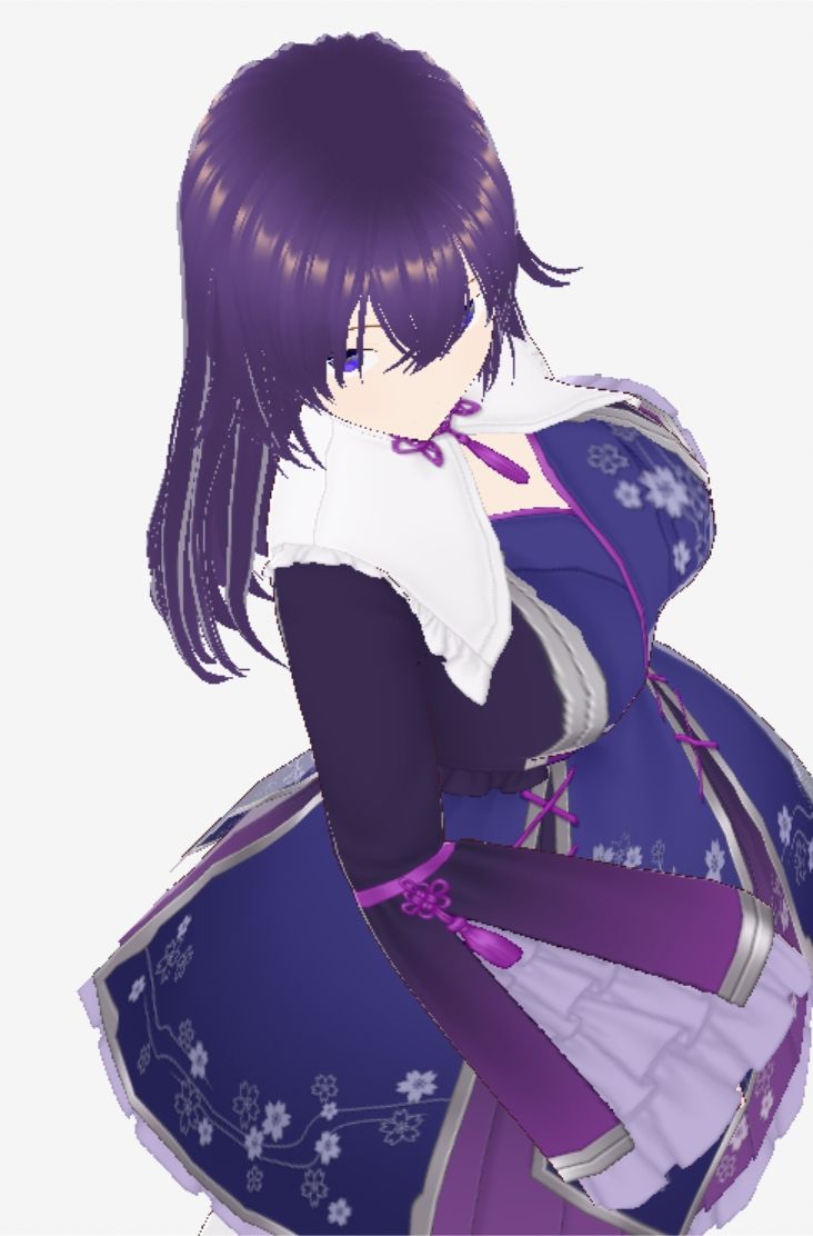 和柄の洋風ドレスの巨乳美女（セリフなし  3DCGモデル  イラスト集） 画像4