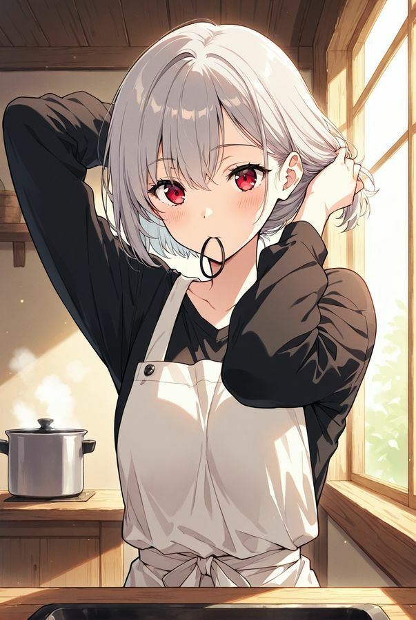 料理中の彼女に 画像1