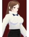 白いタートルネックセーターに黒いショートパンツのお姉さん（セリフなし  3DCGモデル  イラスト集）