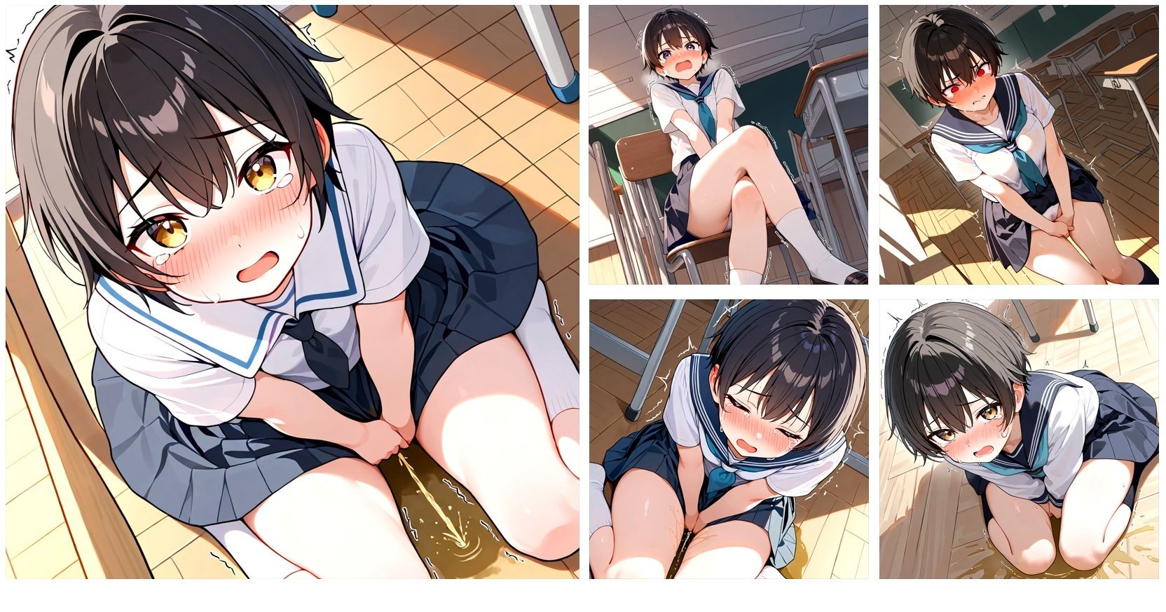 教室でおしっこ漏らして絶望してたけどなんだか逆にクセになっちゃったCG集 画像3