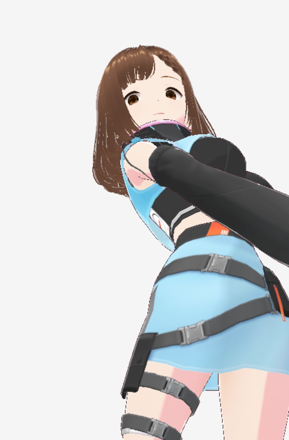 未来から来たような水色の服の巨乳のお姉さん（セリフなし 3DCGモデル イラスト集） 画像6