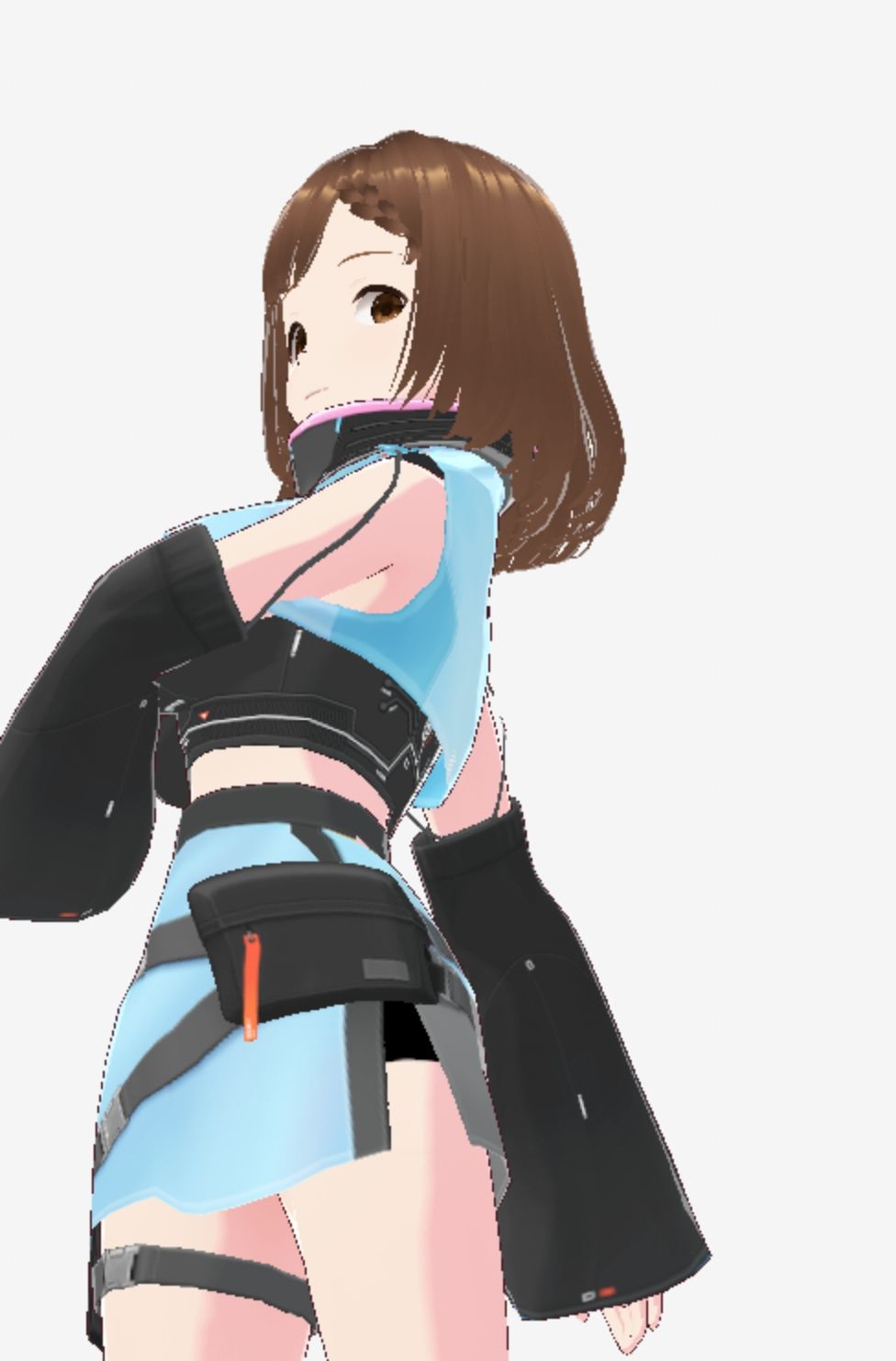 未来から来たような水色の服の巨乳のお姉さん（セリフなし 3DCGモデル イラスト集） 画像7