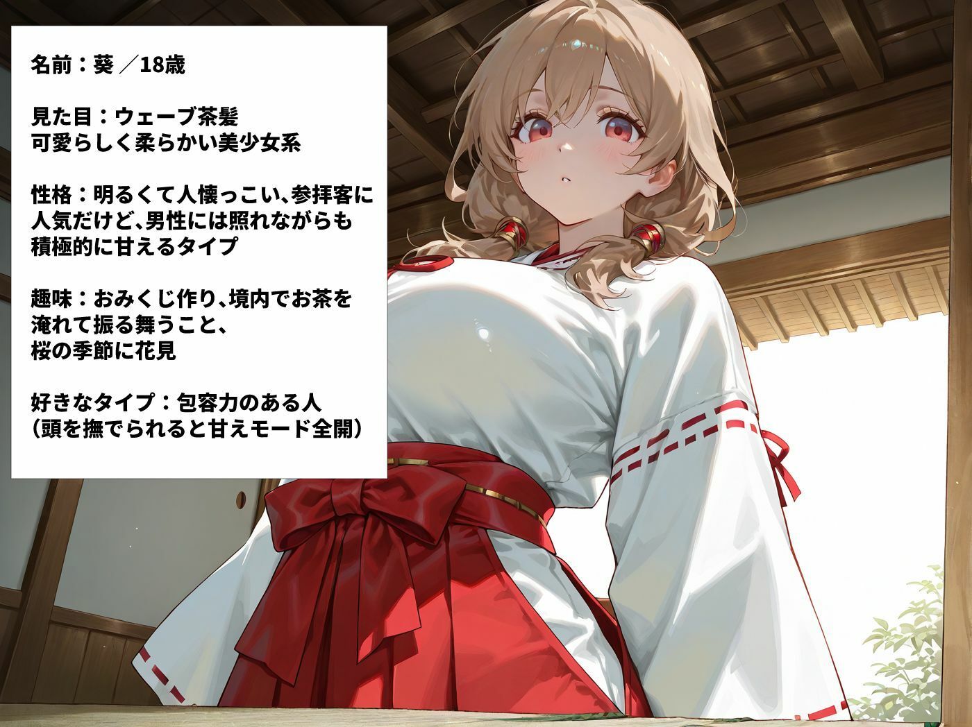 爆乳巫女さんを神聖な寺部屋でハメまくった一部始終 画像4