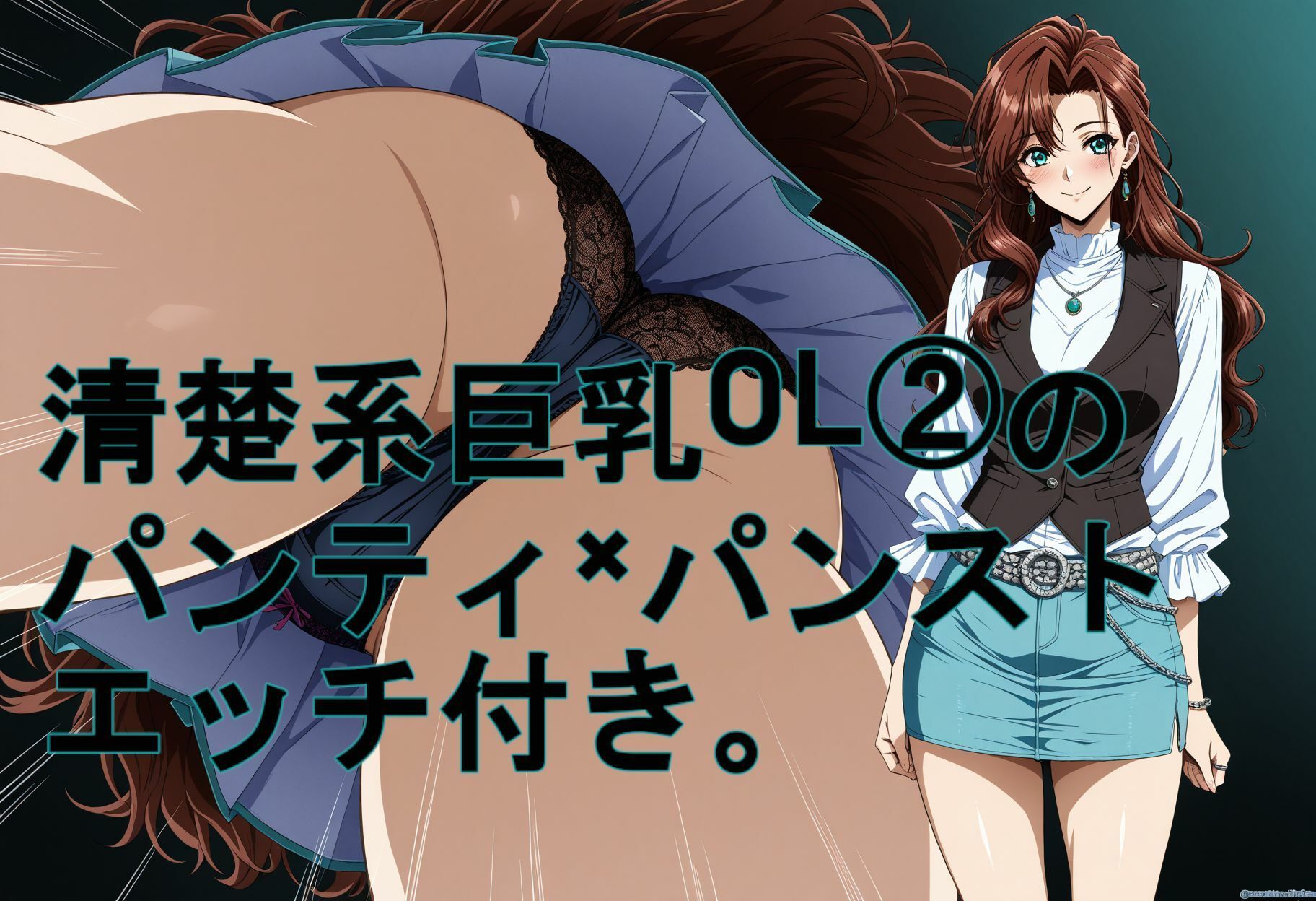 清楚系巨乳OL 2のパンティ×パンスト。エッチ付き。 画像1