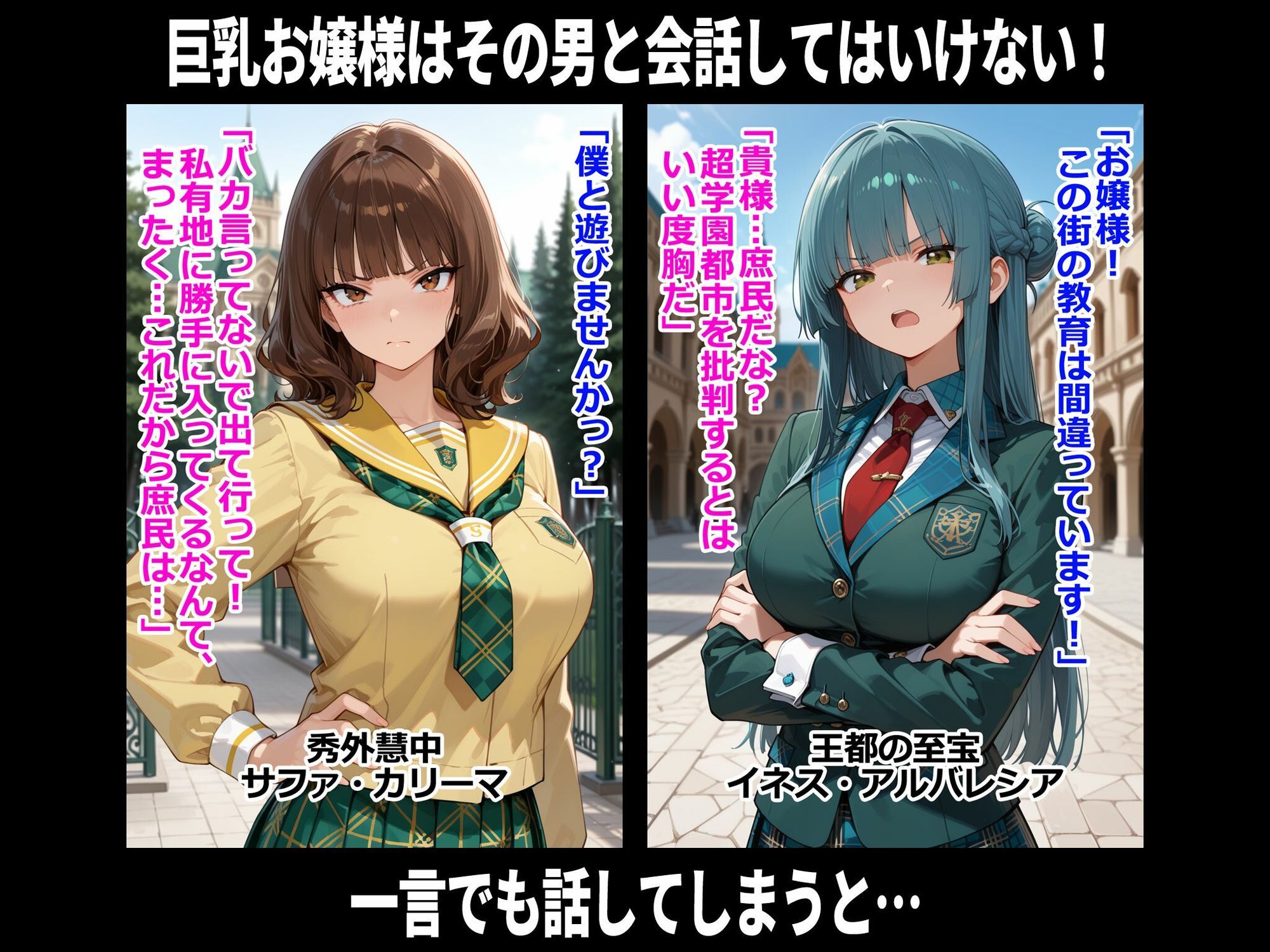 巨乳お嬢様はその男と会話してはいけない 即堕ち2コマ 画像1