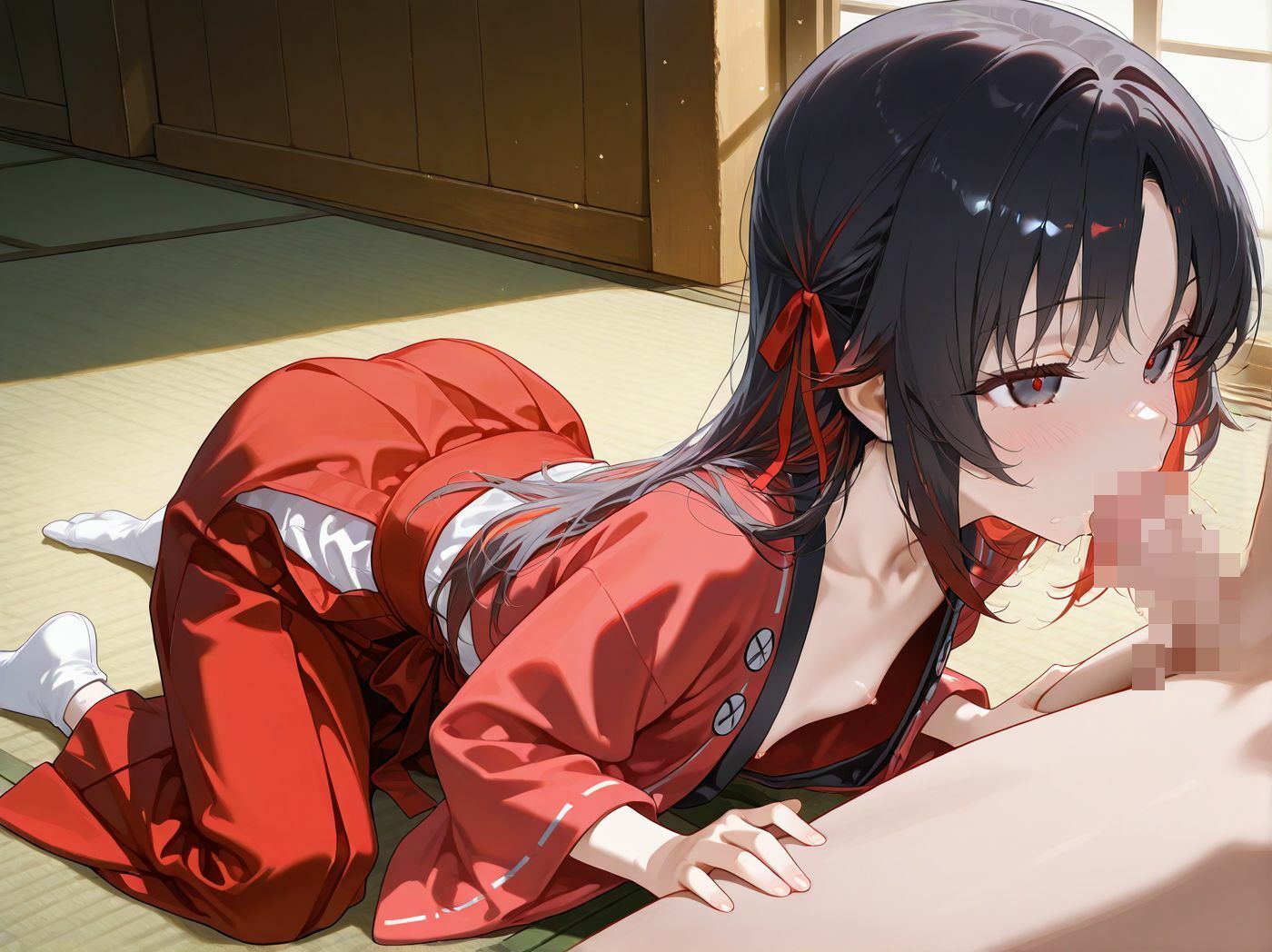 【アニメ】貧乳巫女さんを寺の畳でハメまくる一部始終 サンプル画像 2