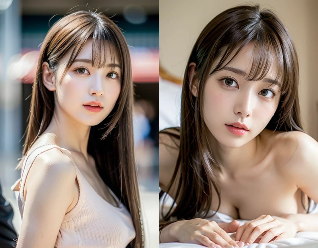 ニットの彼女とベッドの彼女3 画像1