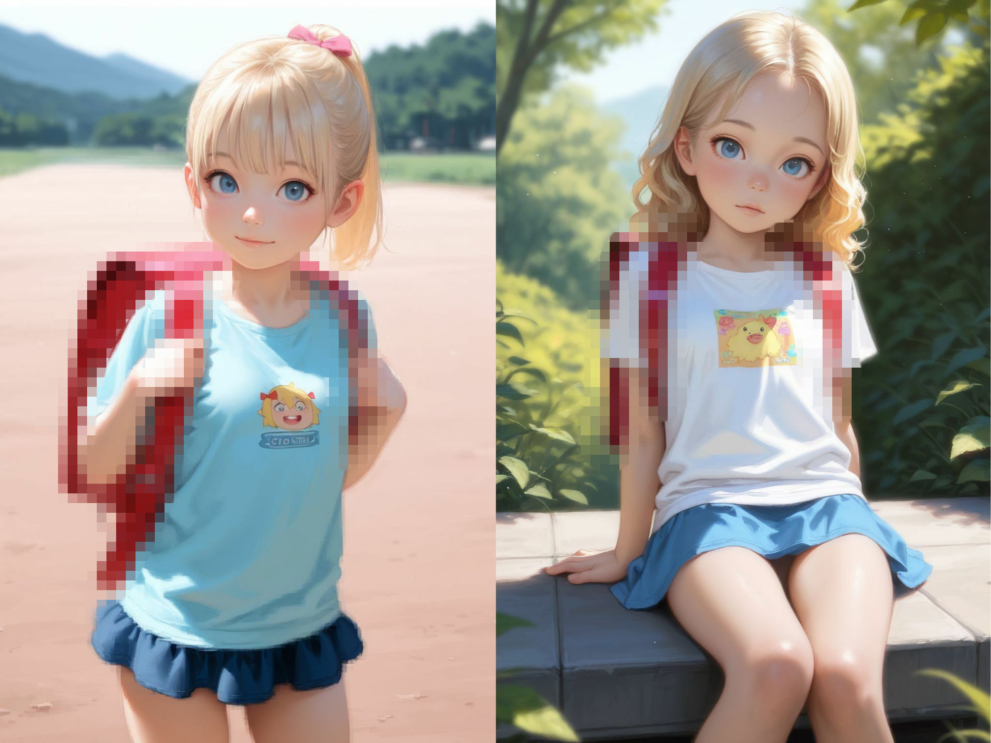 金髪ちっぱい下校少女 サンプル画像 2