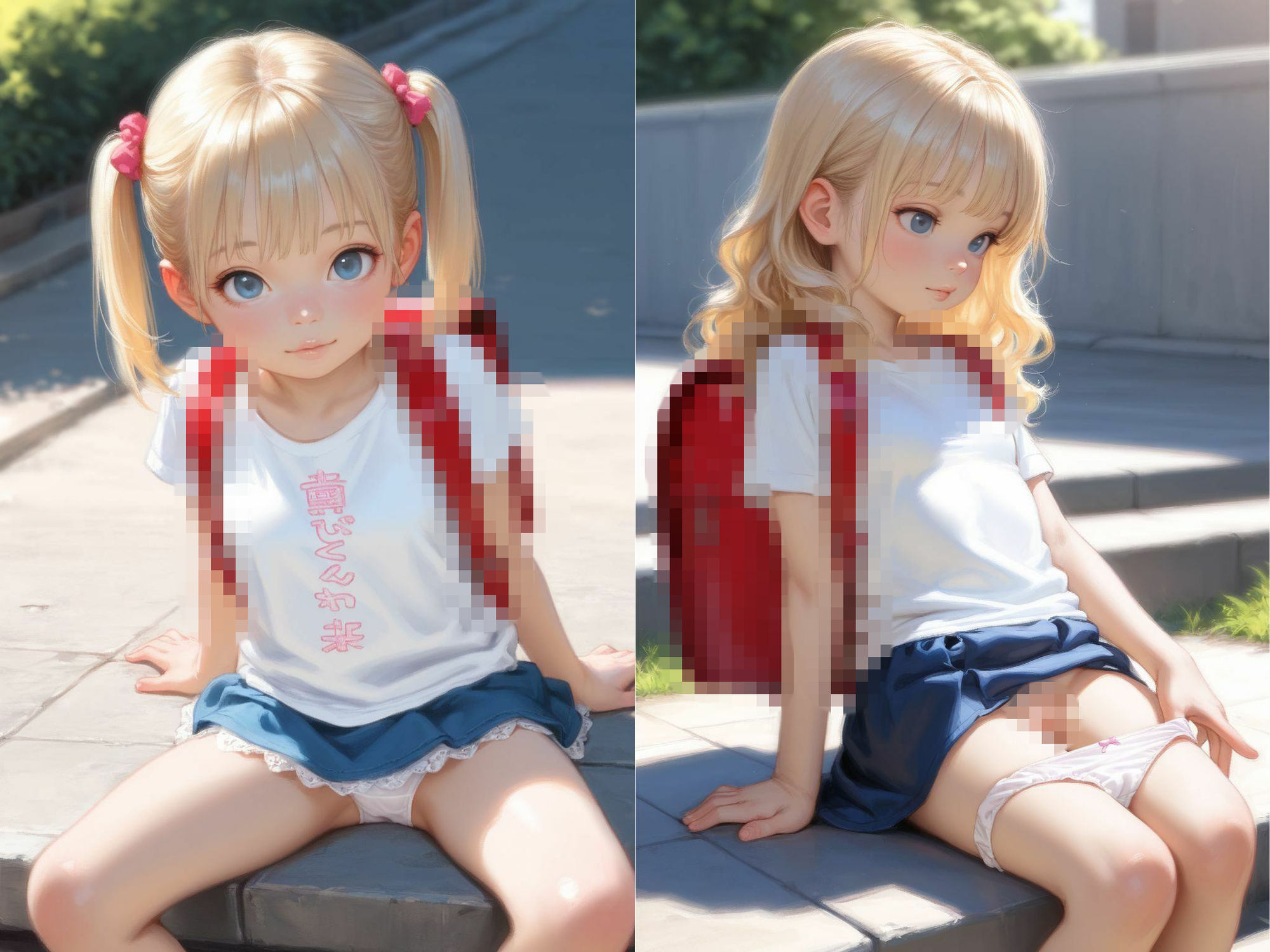 金髪ちっぱい下校少女 サンプル画像 3