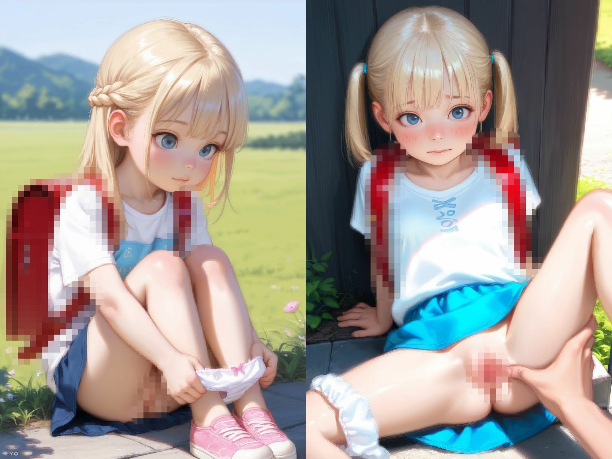 金髪ちっぱい下校少女 サンプル画像 4