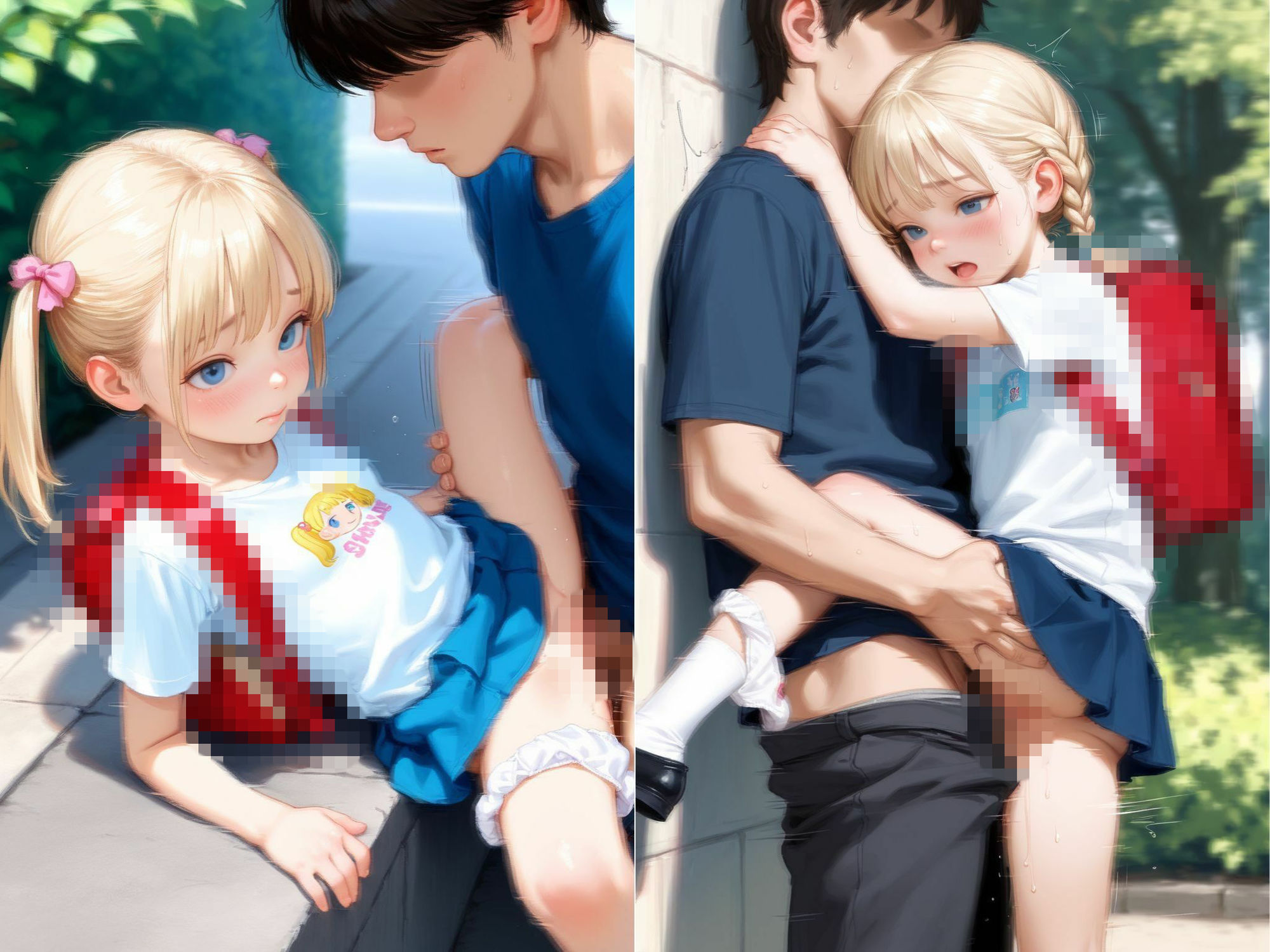 金髪ちっぱい下校少女 サンプル画像 6