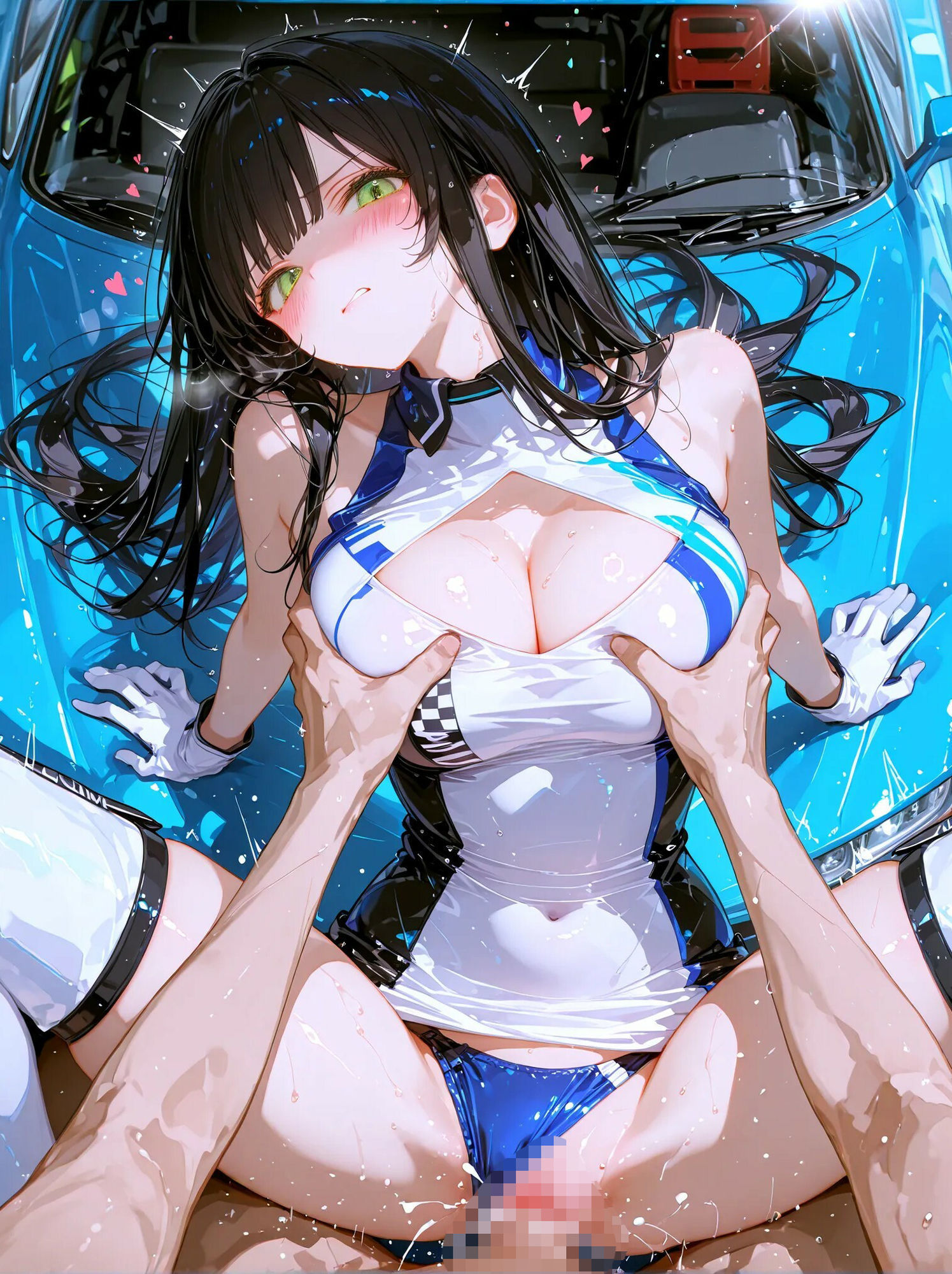 黒髪ロング レースクイーンとセックス 画像2