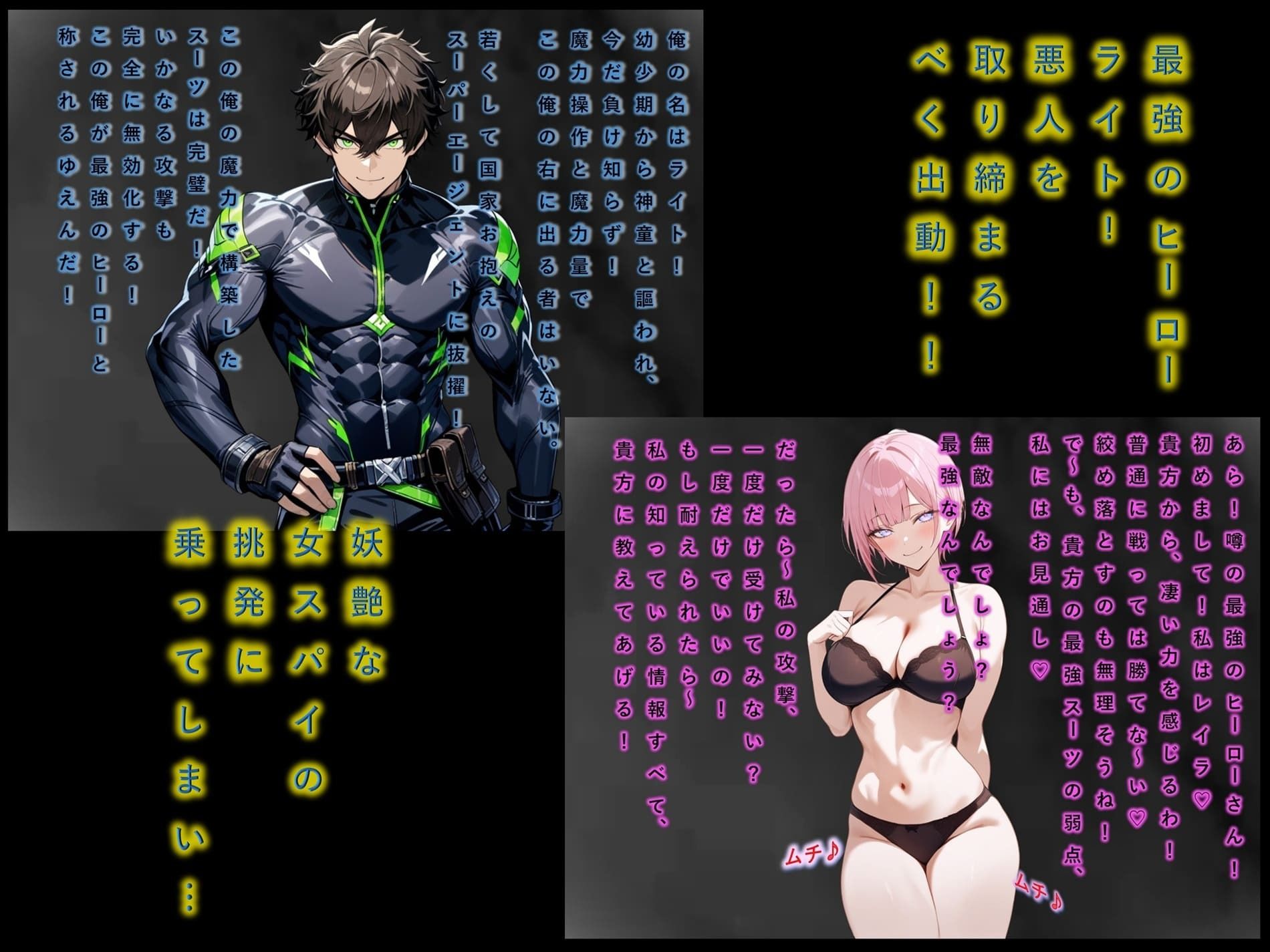 M格闘★悪の組織・女スパイの誘惑（はーと）最強ヒーロー！連続絞め落としで完全敗北！！ 画像1