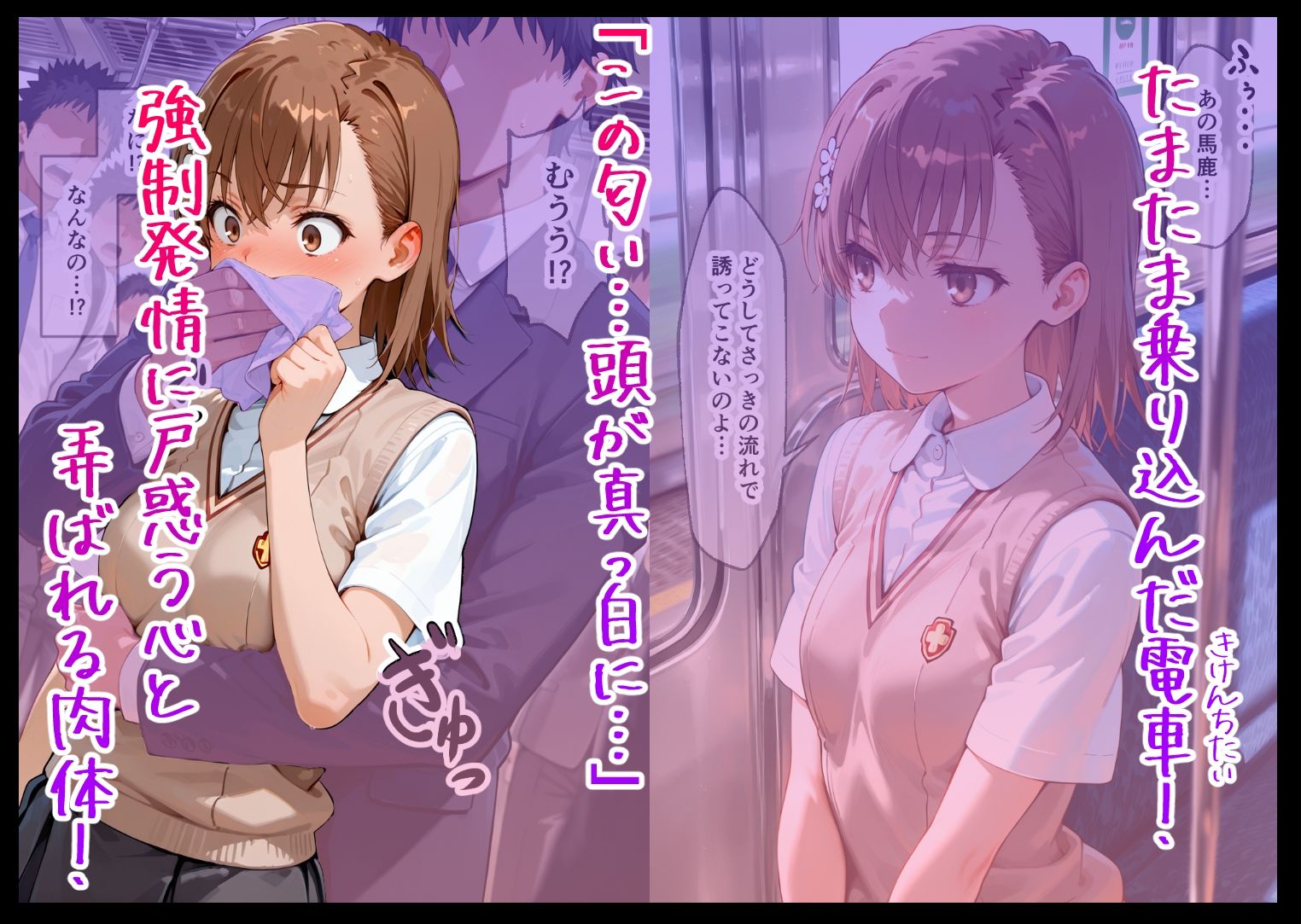 電車痴○堕ち  皆んな見てるなのに降りられない  各駅無視の快楽電車  前と後ろから責められて  学生編1