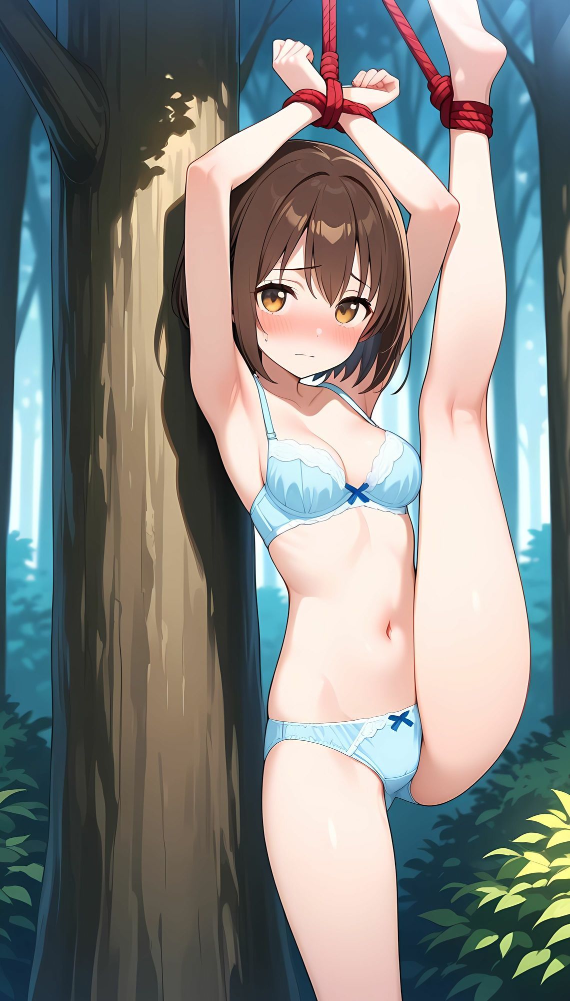 森の奥に連れ込まれ、拘束された女の子 画像3