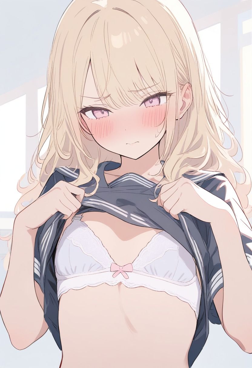 金髪貧乳女子生徒 制服・下着編 サンプル画像 4