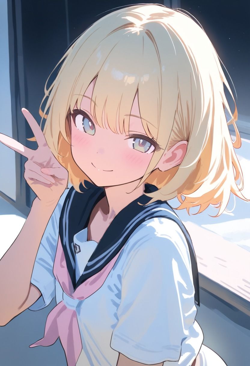 金髪貧乳女子生徒 制服・下着編 サンプル画像 9