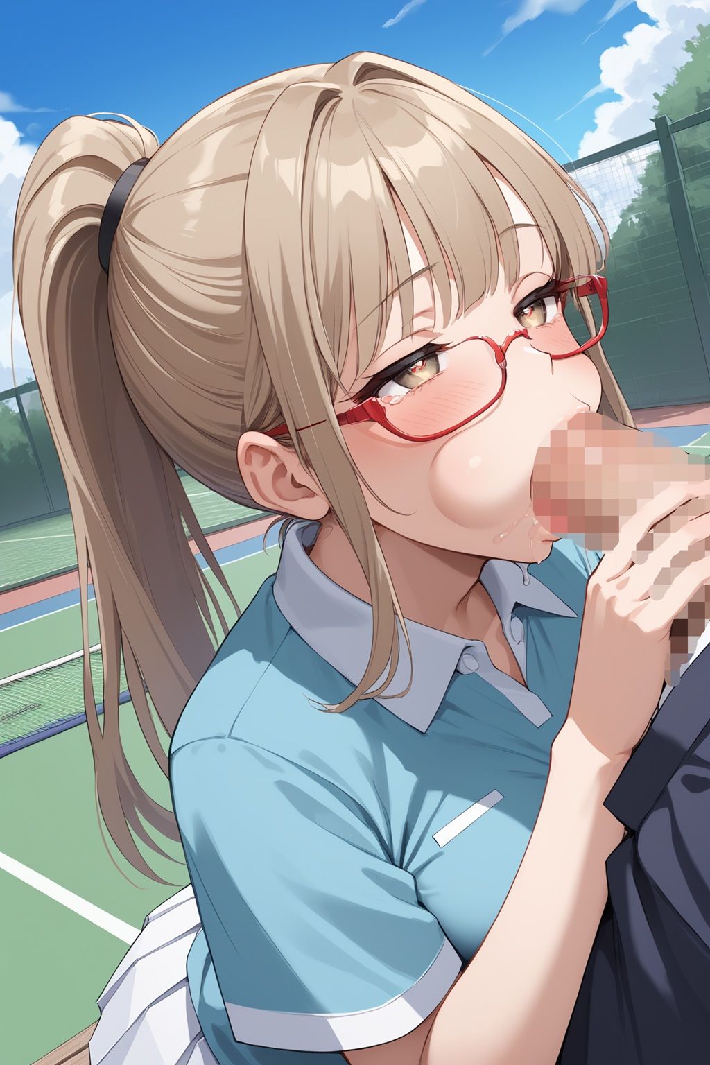 私立吹痴学園性活日記 -金髪メガネちゃん フェラチオ編- サンプル5